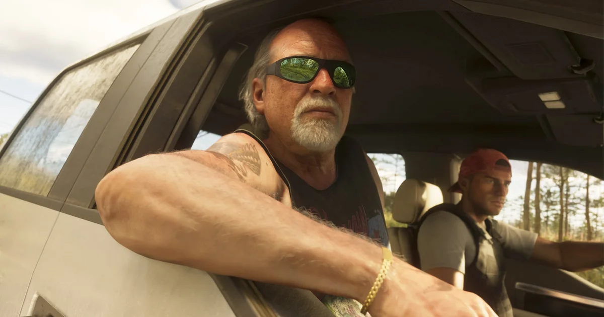 Two Leonida locals cruising in a pickup through the Florida backroads